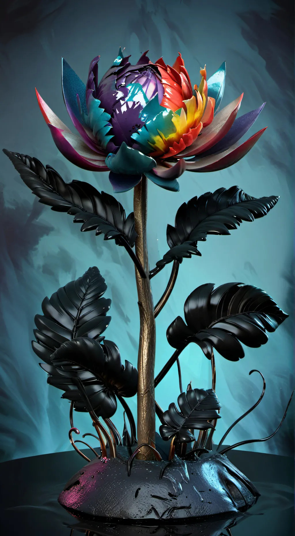 ai character: Dandy *freaky* background