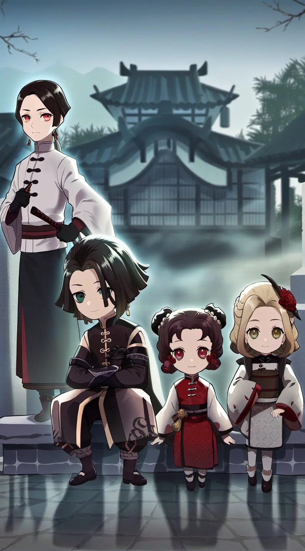 ai character: demon slayer  background