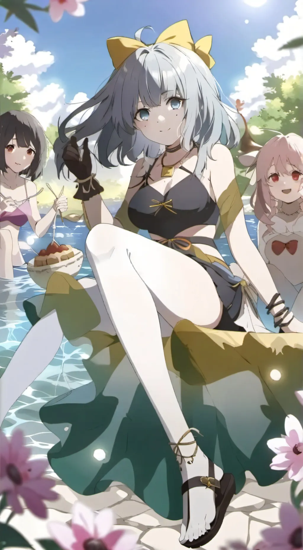 ai character: MHA GIRL POOLPARTY background