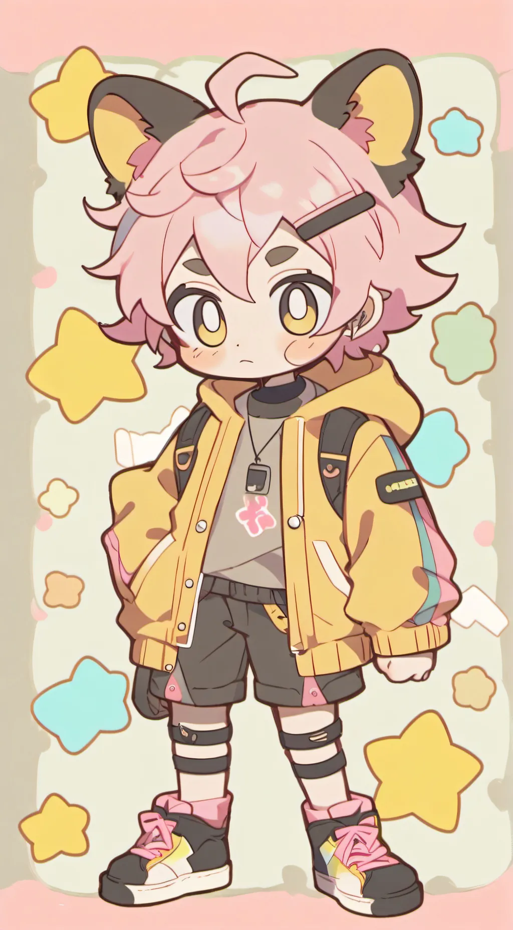 ai character: Mina lil brother background