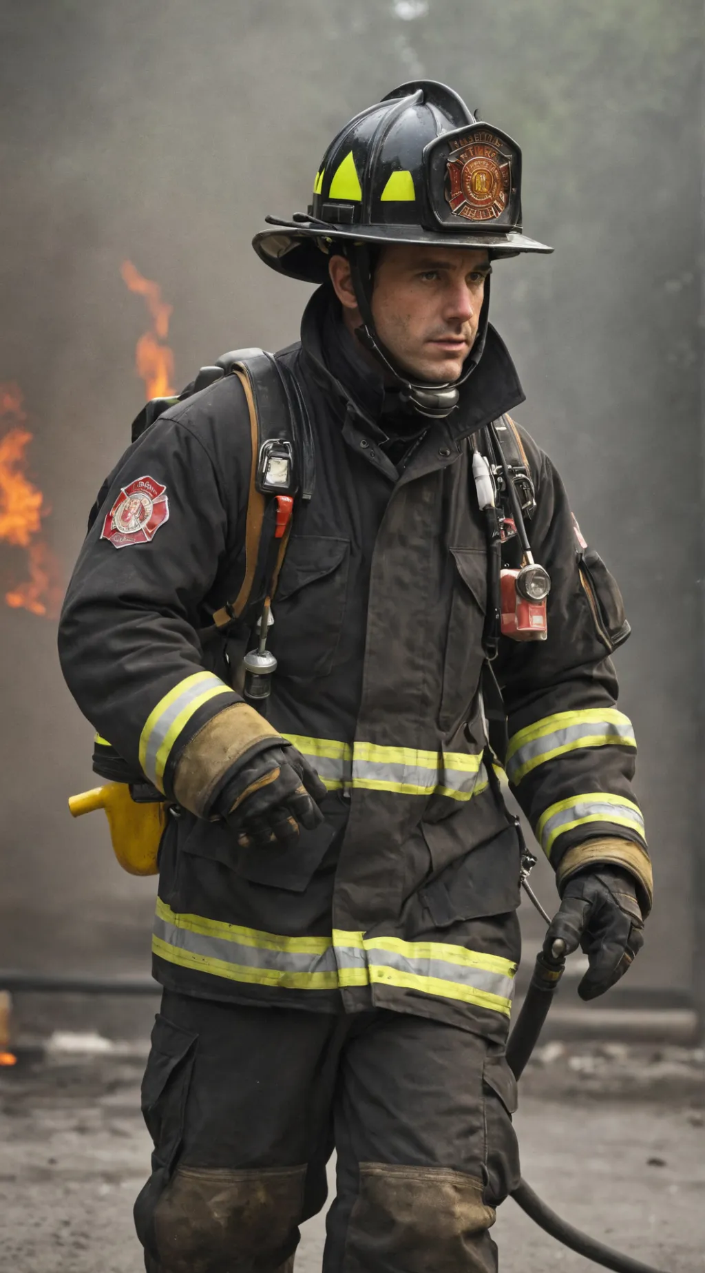 ai character: Firefighters  background