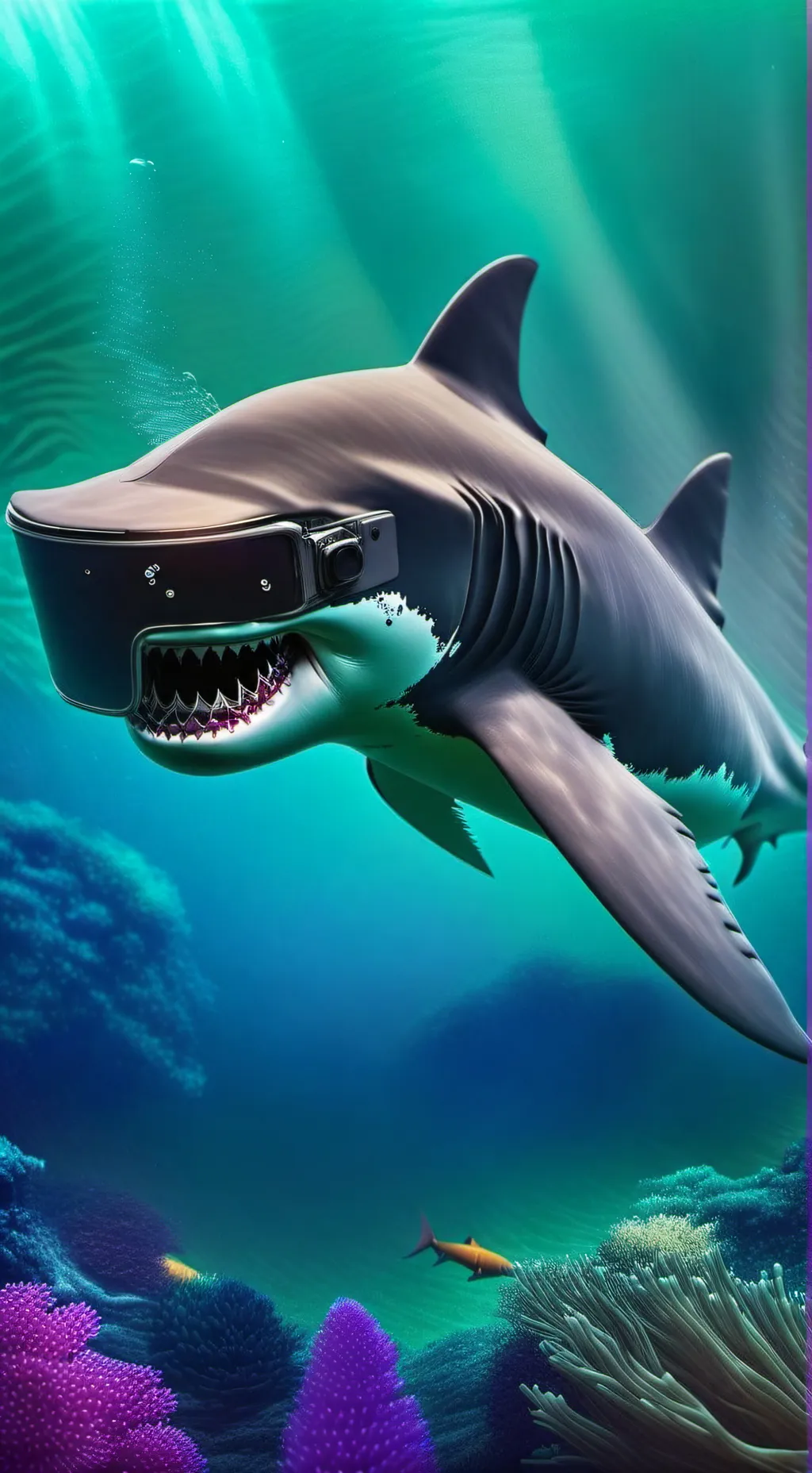 ai character: megalodon vr background