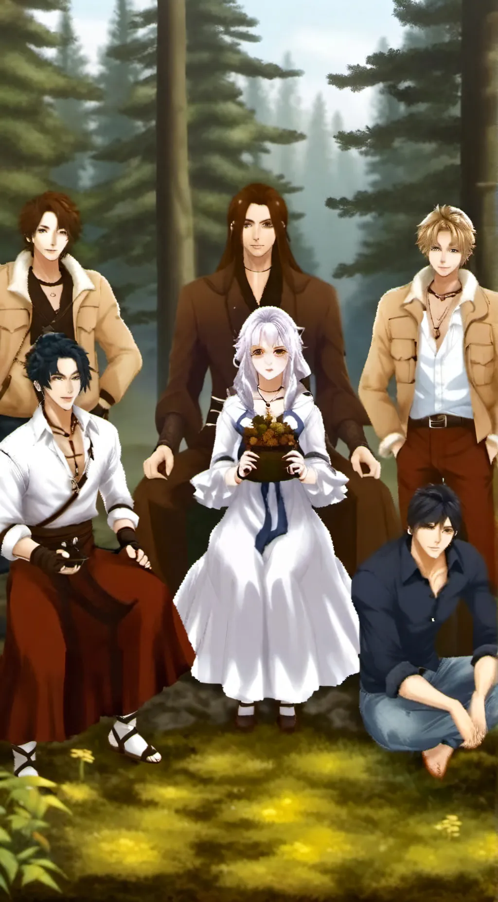 ai character: journey party of 6 background