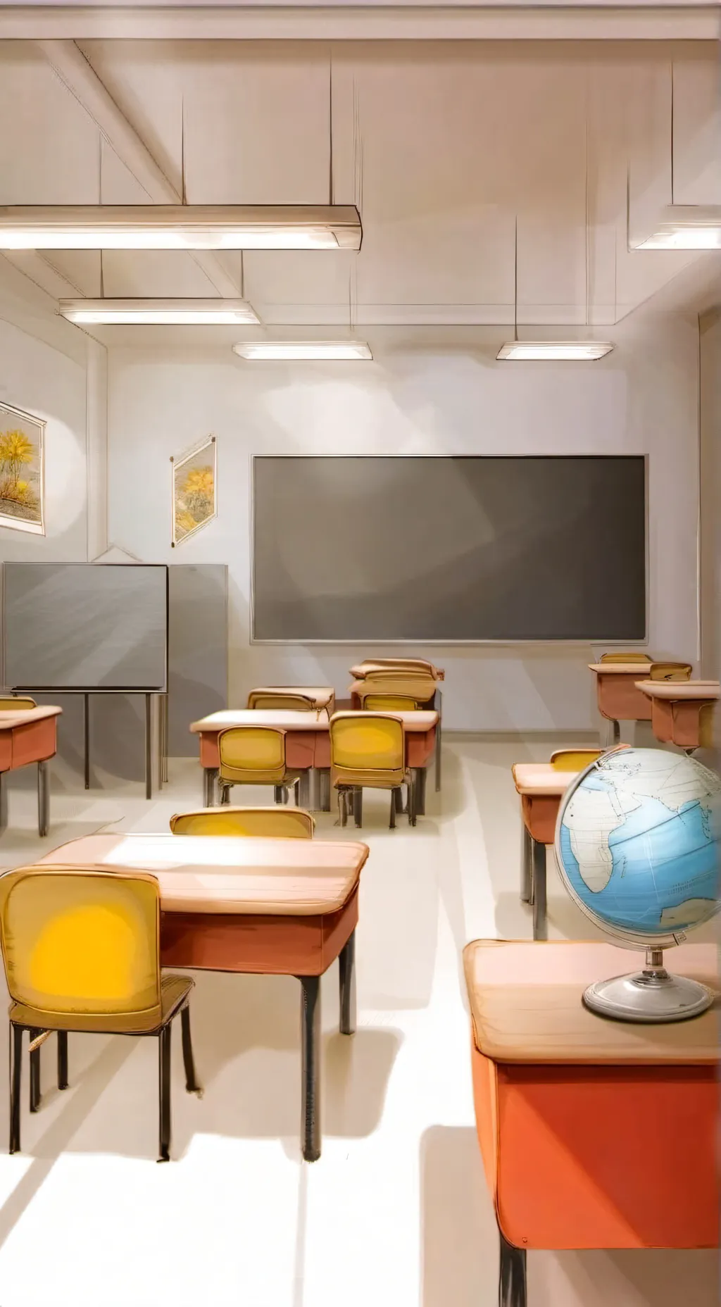ai character: Dandys classroom background