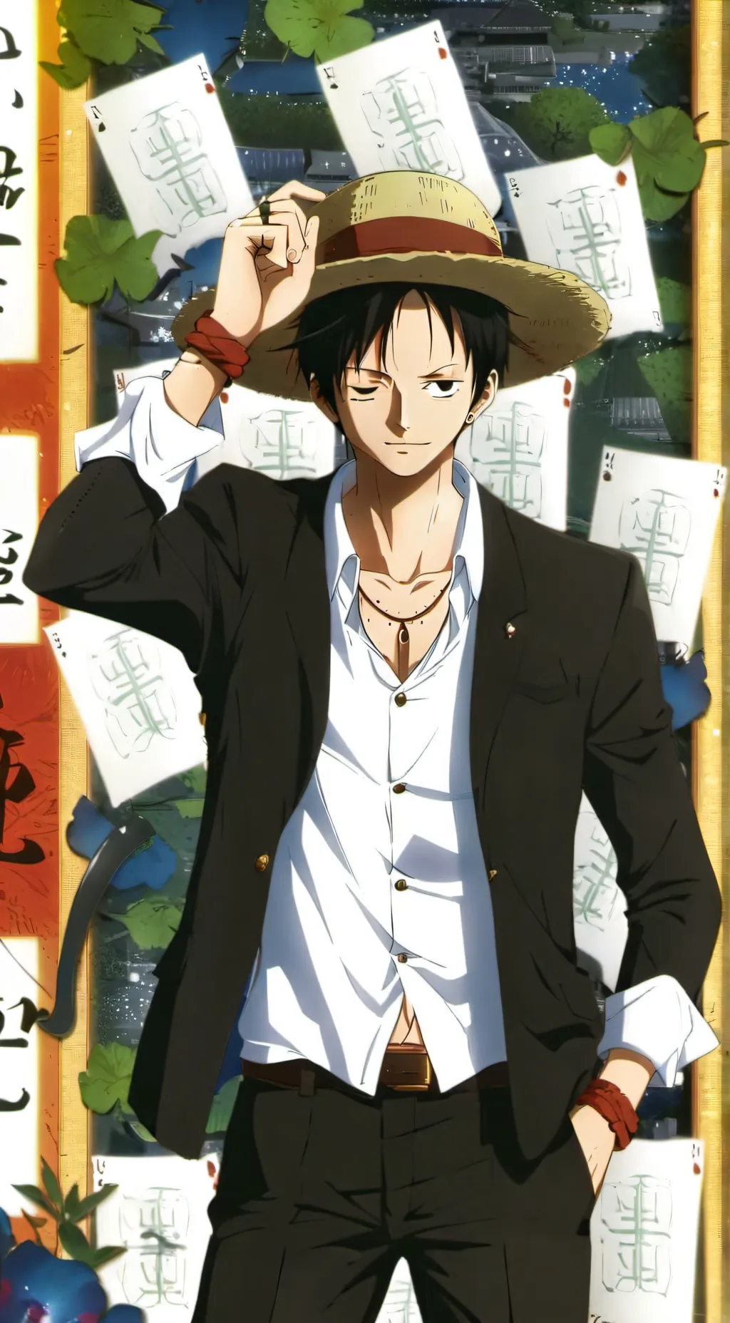 ai character: Monkey D Luffy  background