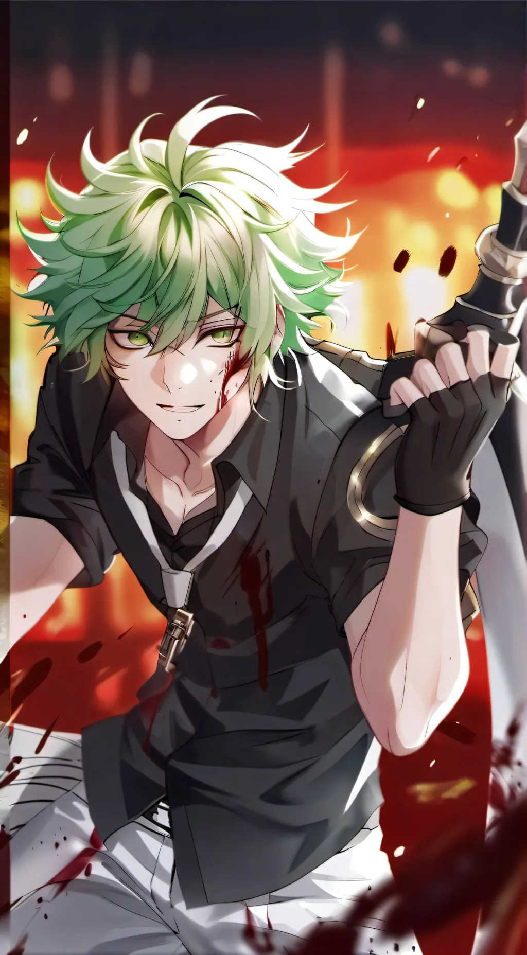 ai character: MHA DEKU VILLAIN background