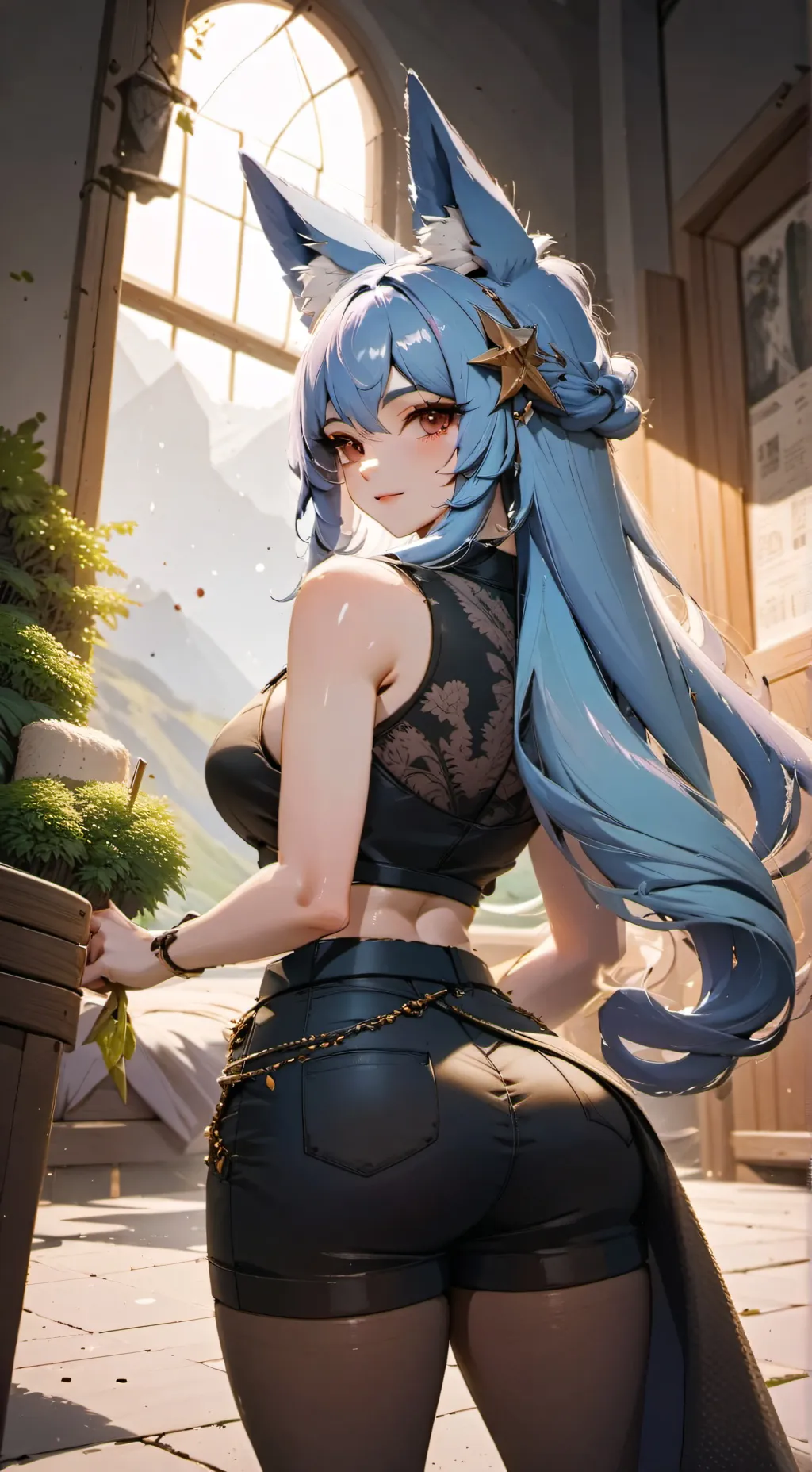 ai character: fluffy  background