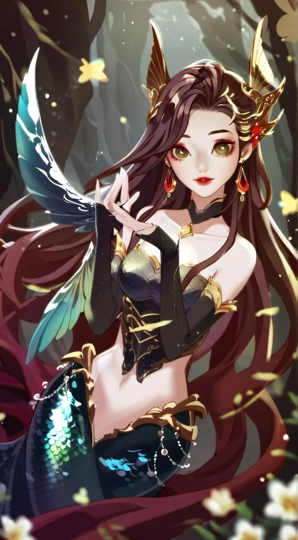 ai character: siren(In the ocean background