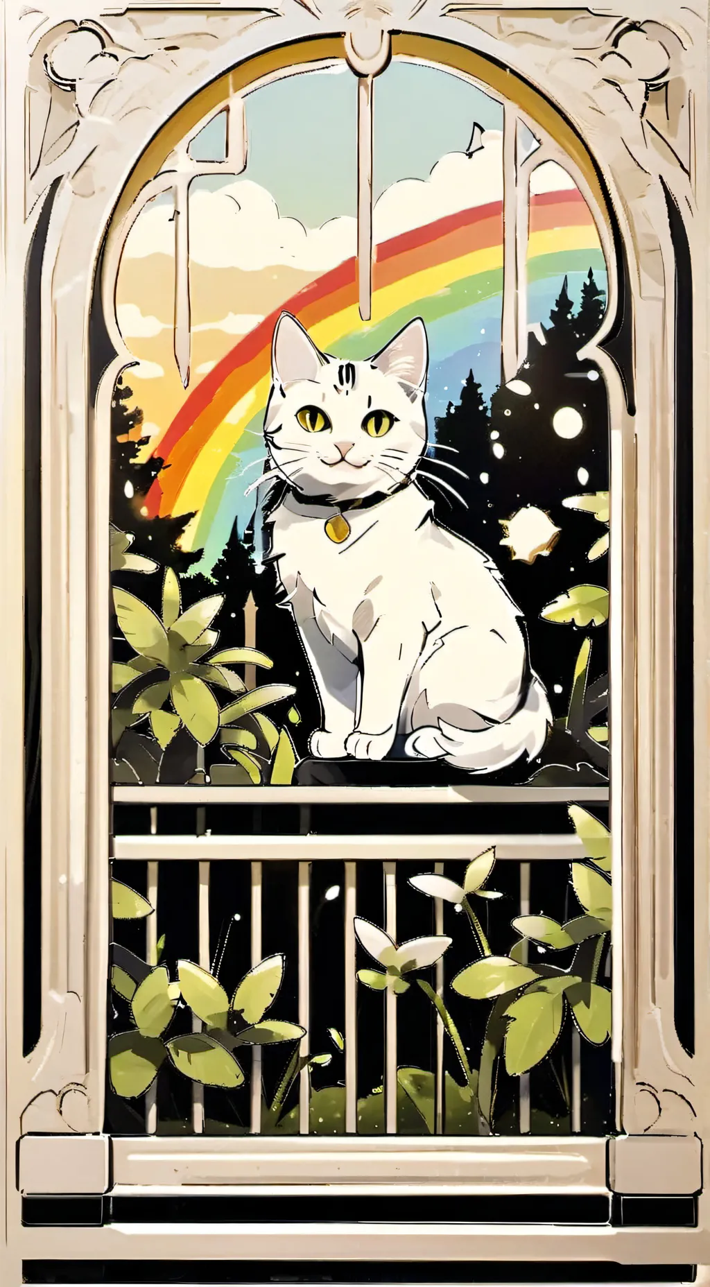 ai character: Green cat sibling background