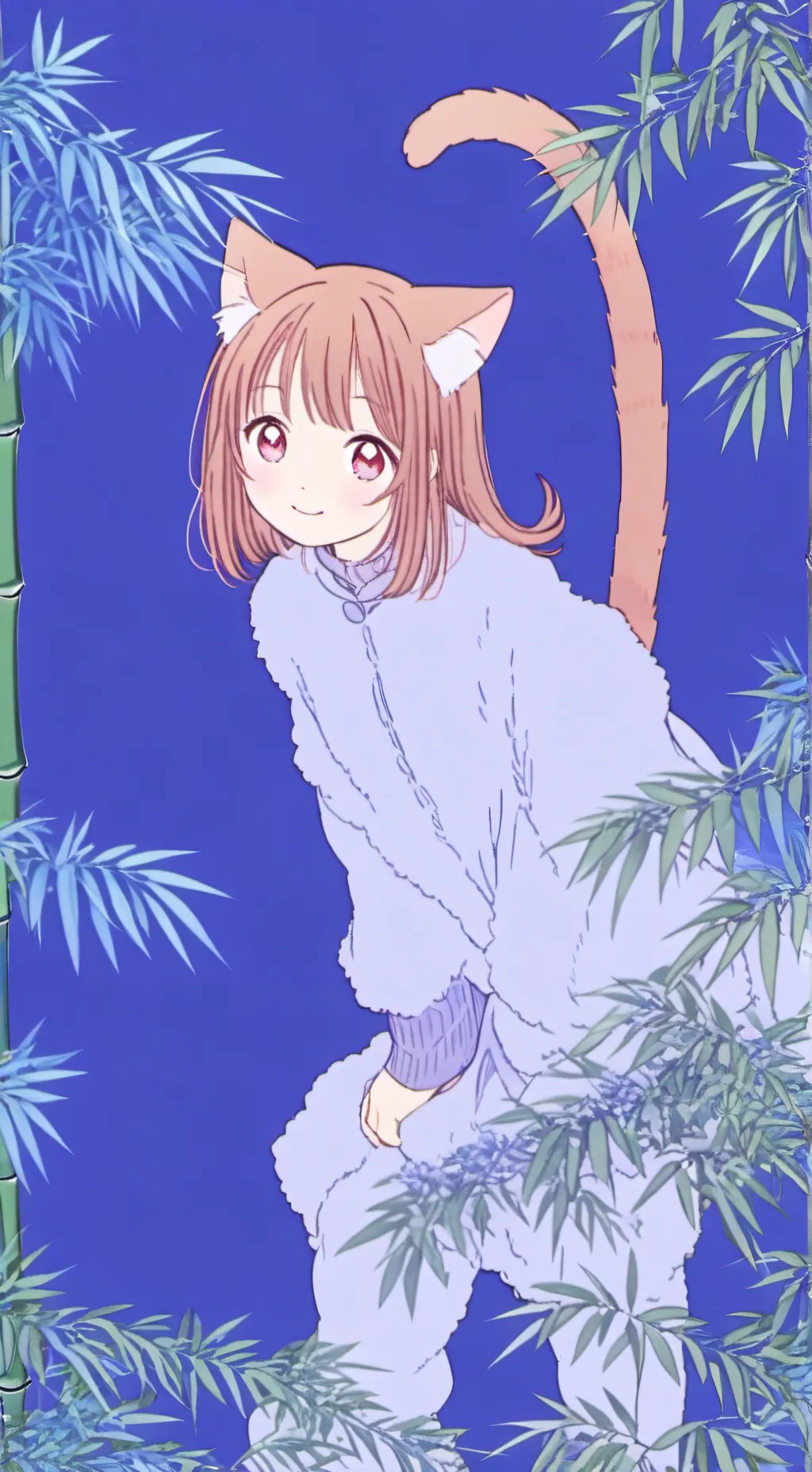 ai character: Russi the Red Spirit Cat background