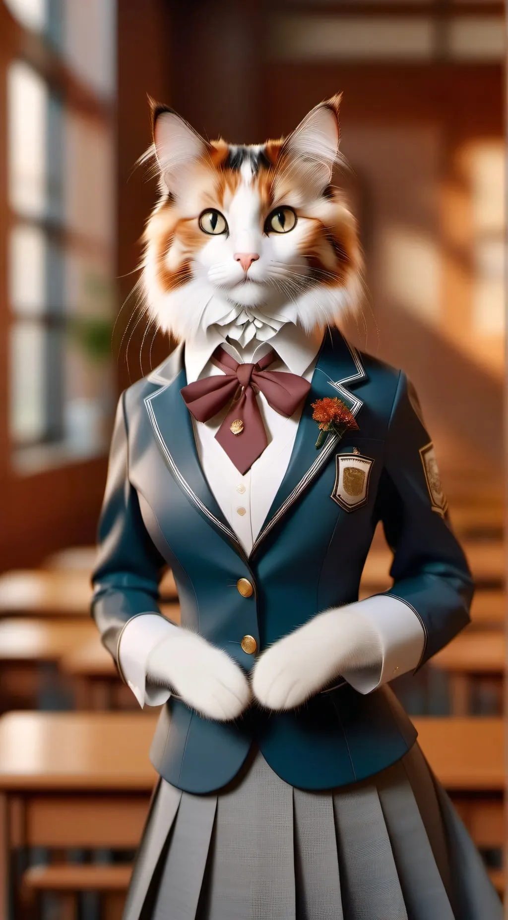 ai character: Furry High School background