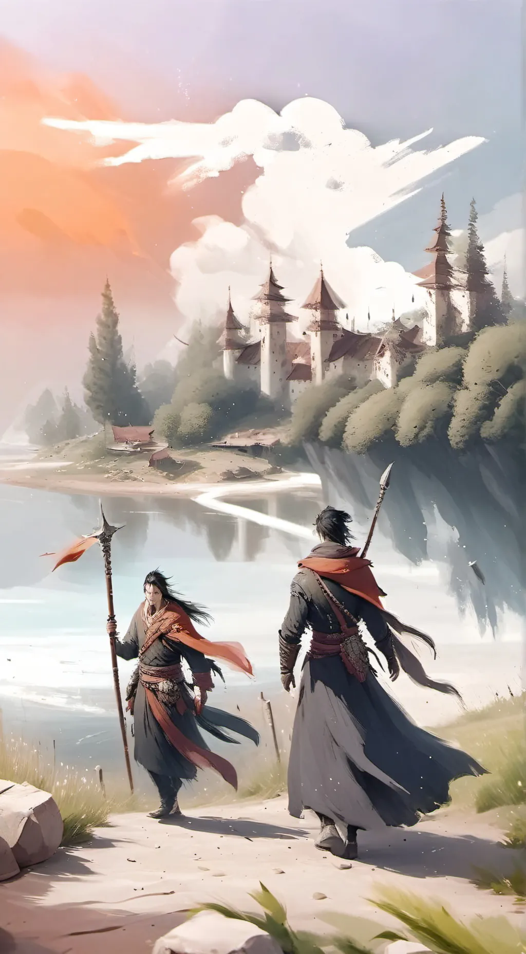 ai character: C and N mingle background