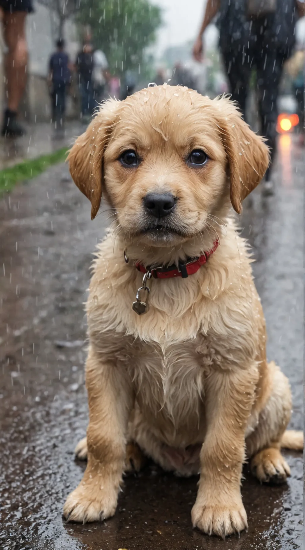 ai character: A Cute lost Puppy  background