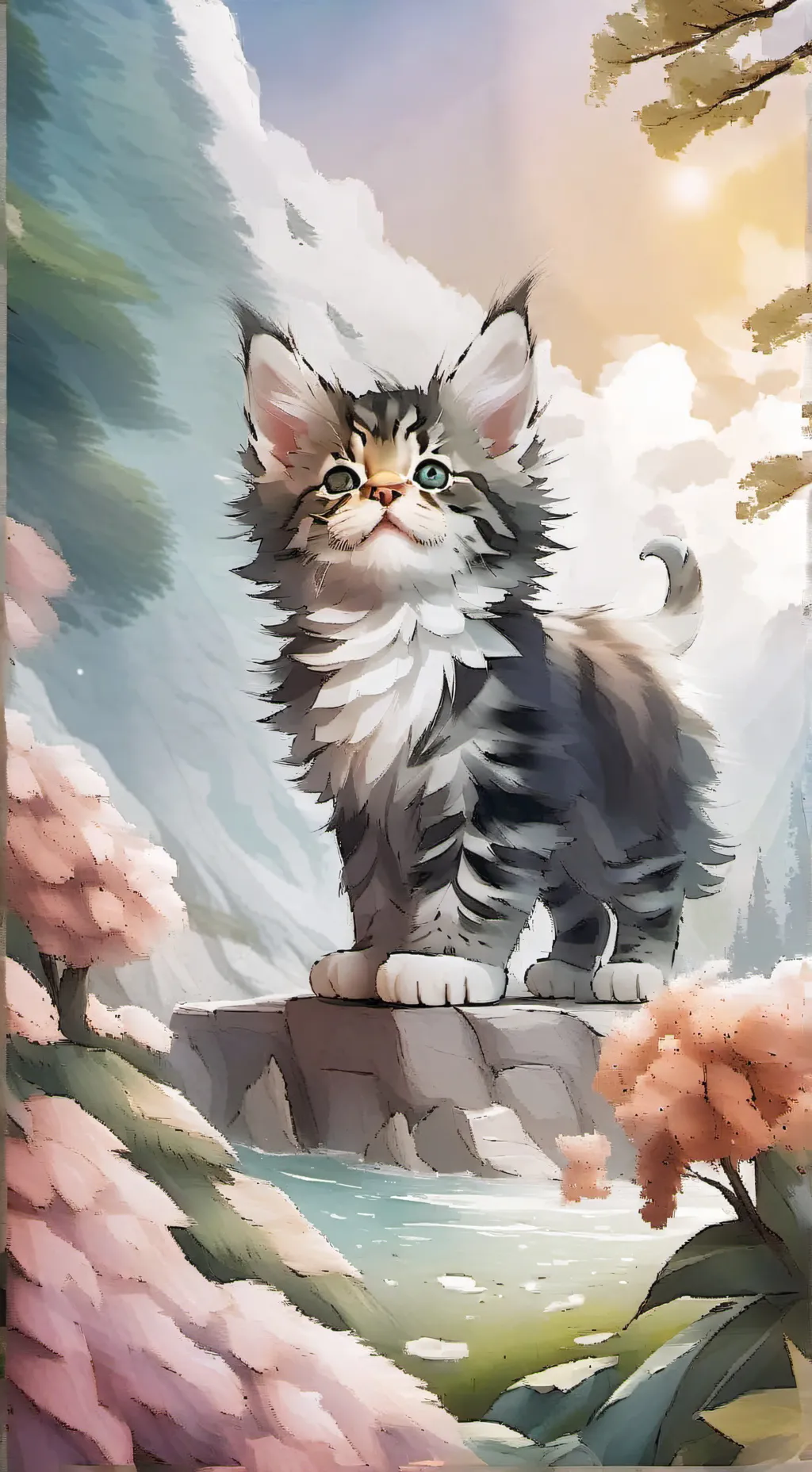 ai character: newborn kitten background