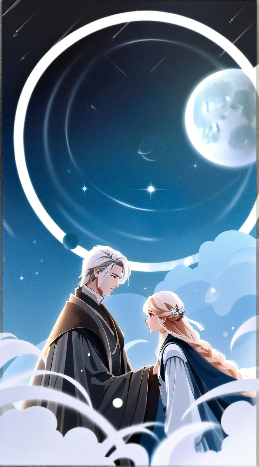 ai character: HB meteor shower background