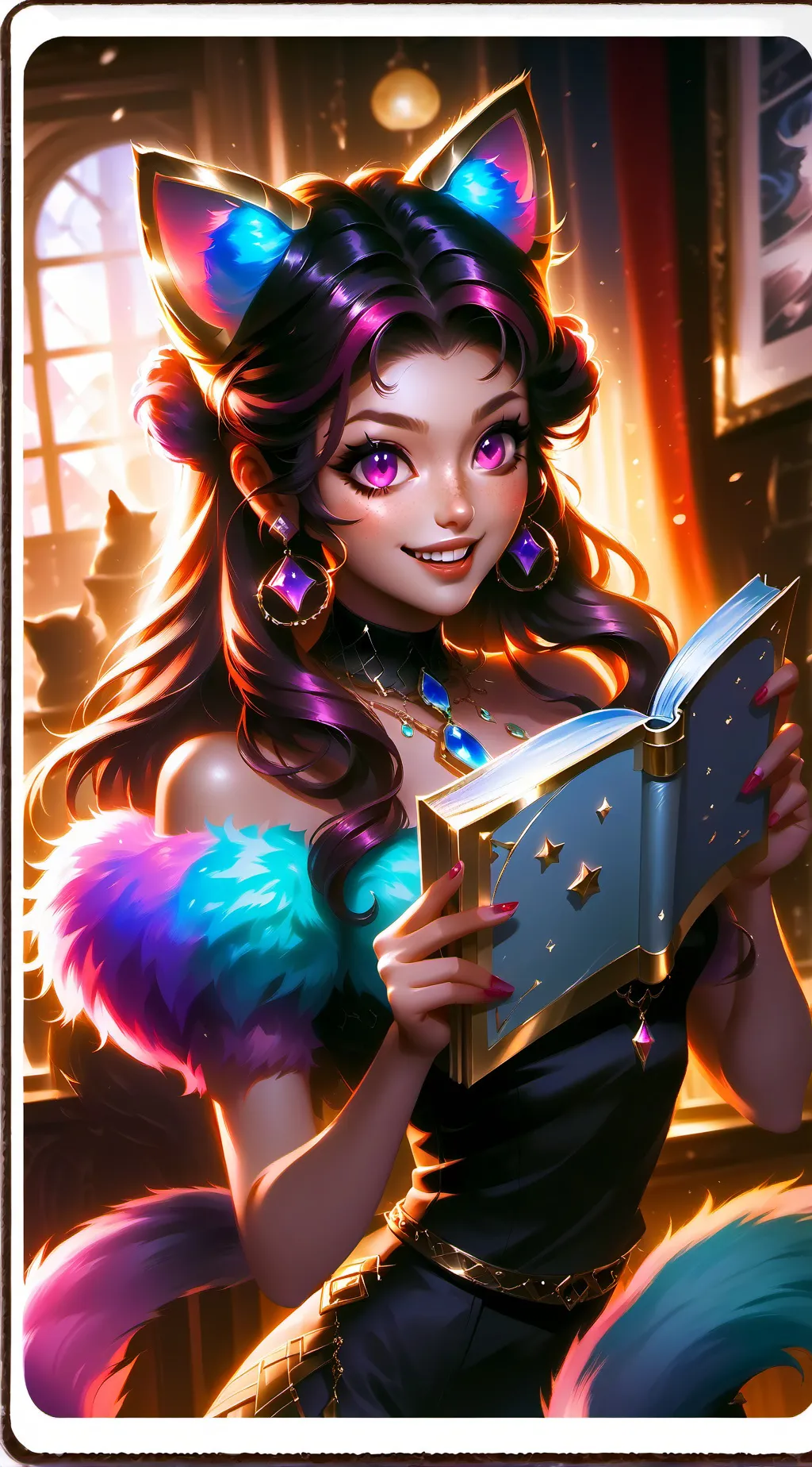 ai character: Multicoloured Mary background