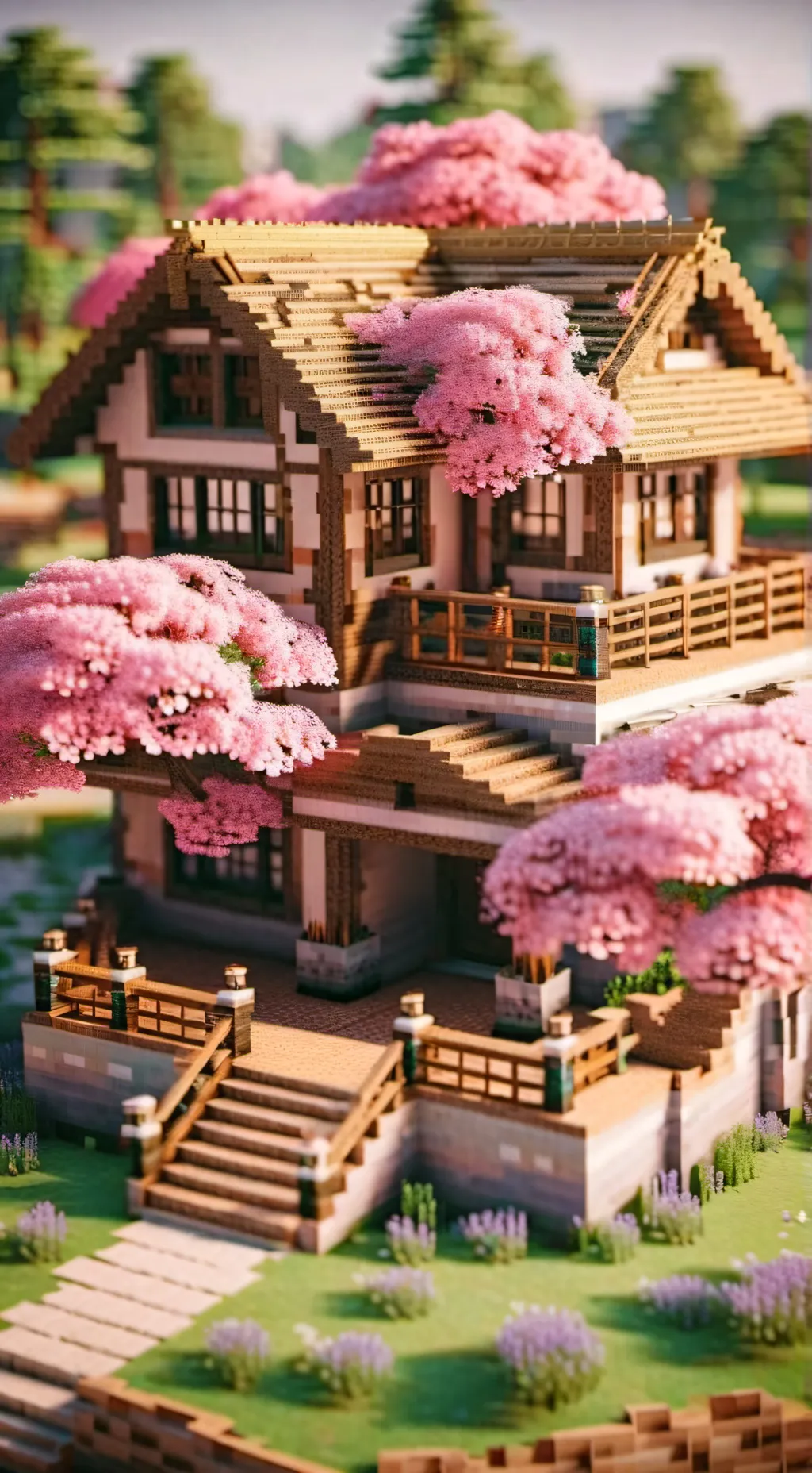 ai character: Minecraft world background