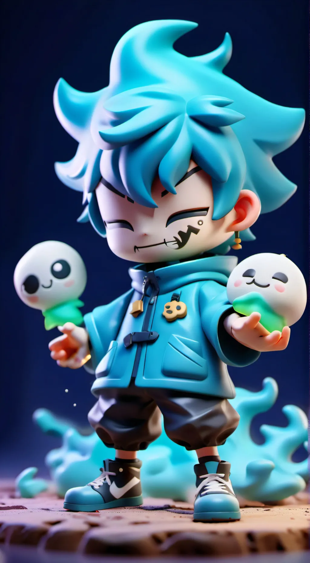 ai character: shadow milk cookie background