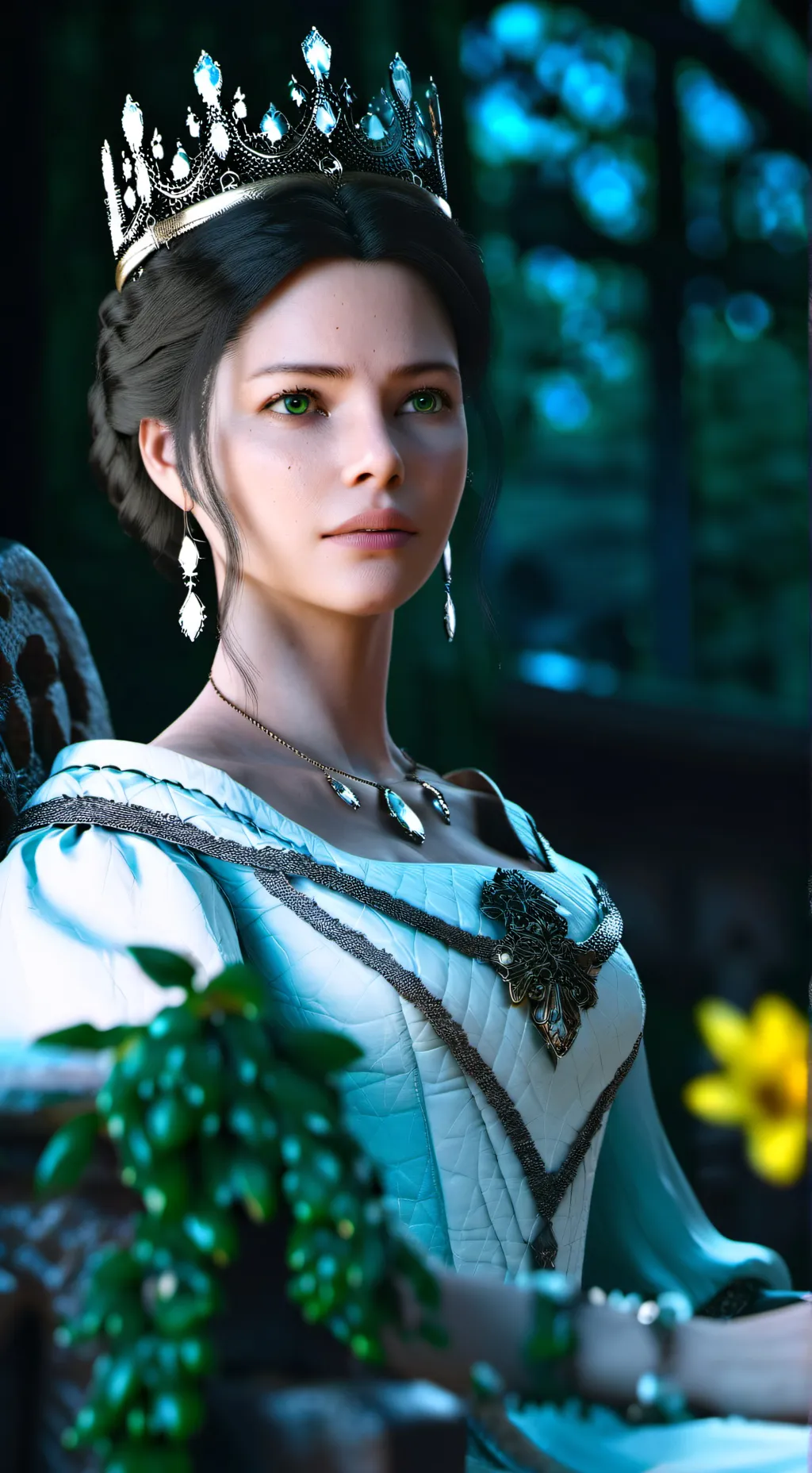 ai character: Queen Ella background
