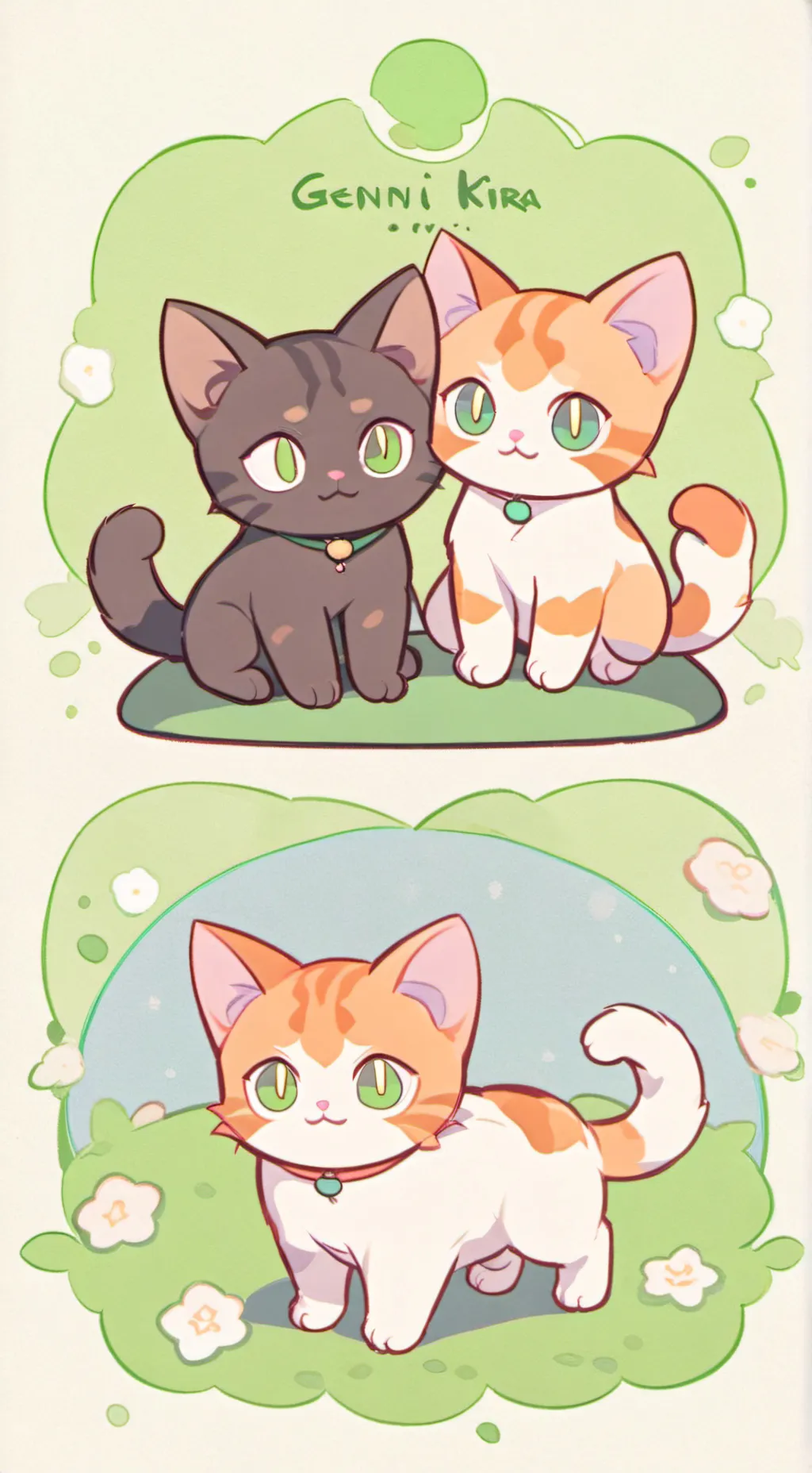 ai character: cat love story  background