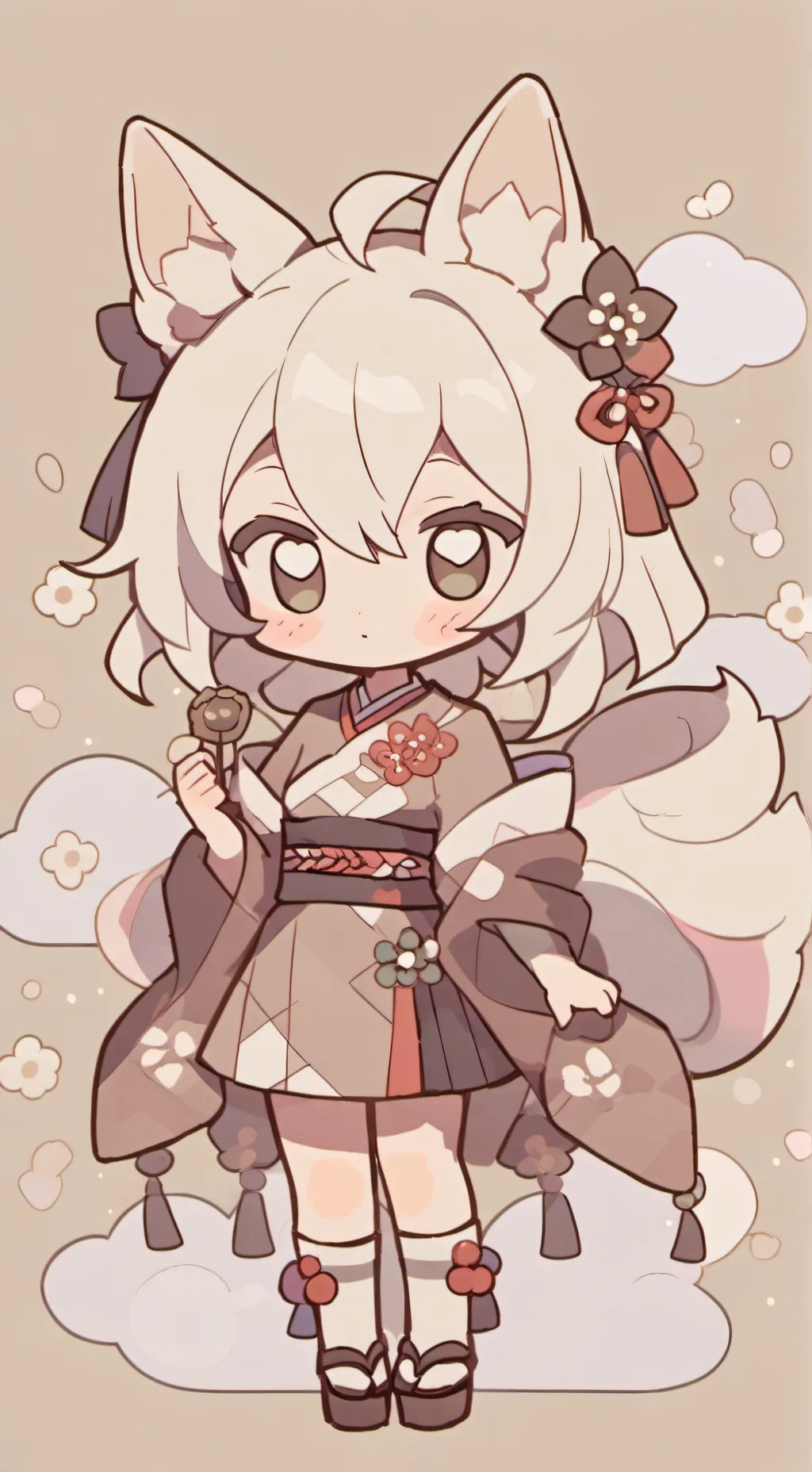 ai character: kitsune x light background