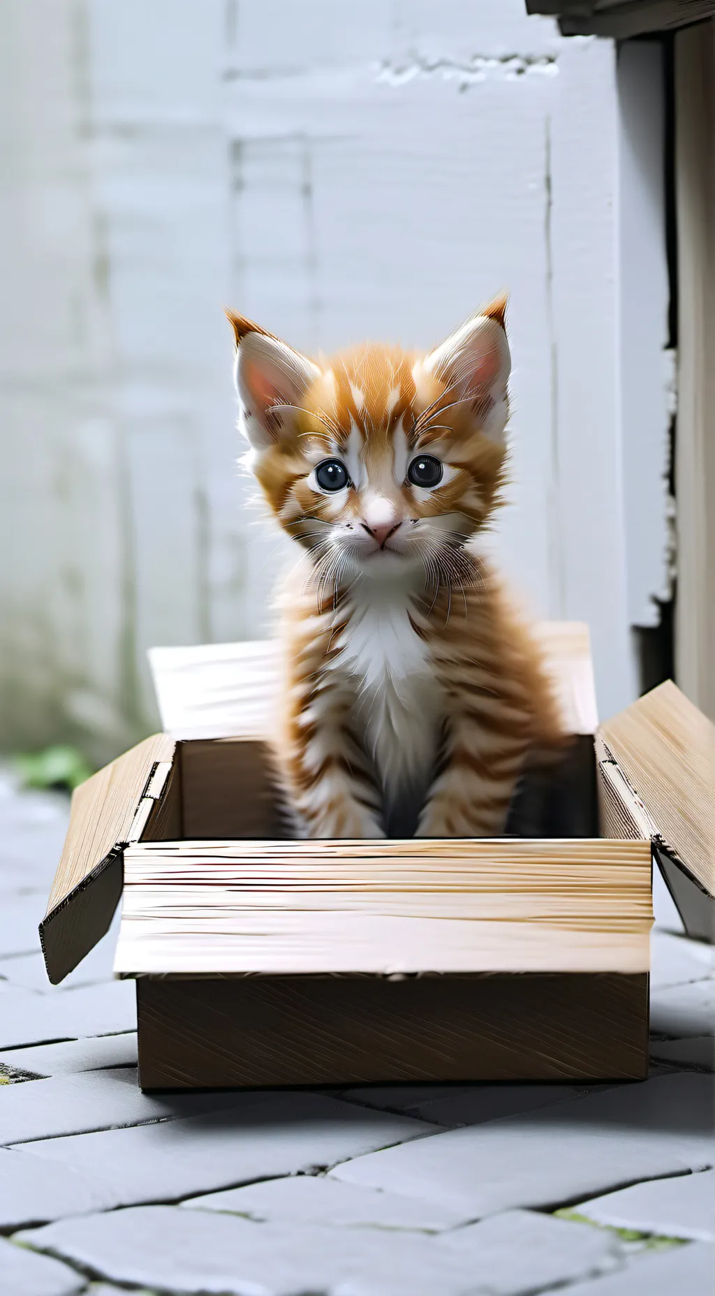 ai character: abandoned kitten background