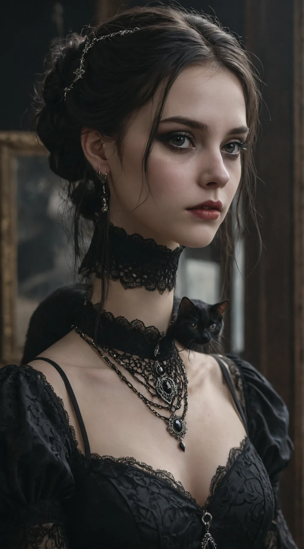 ai character: Wednesday Addams background