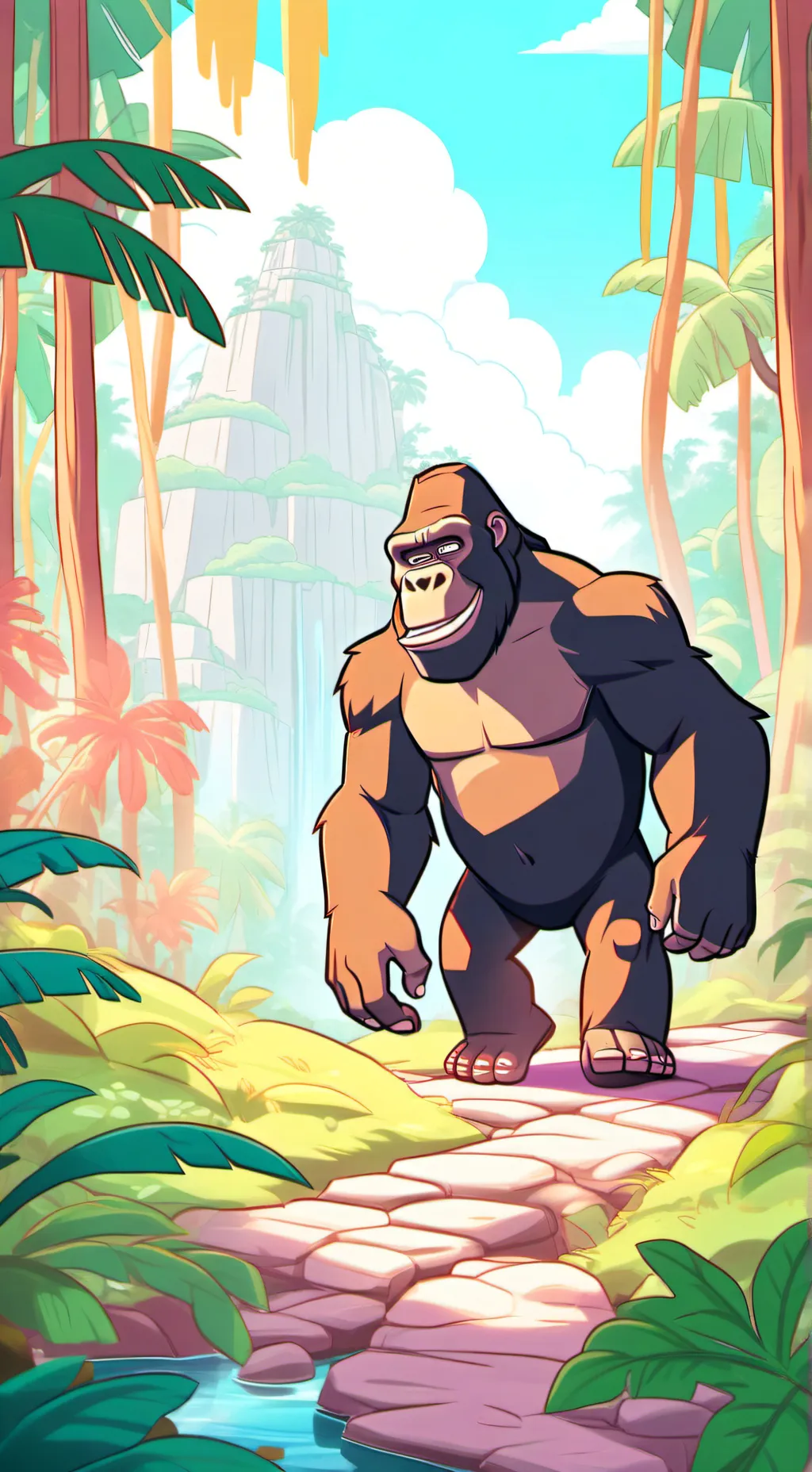ai character: King Kong. background