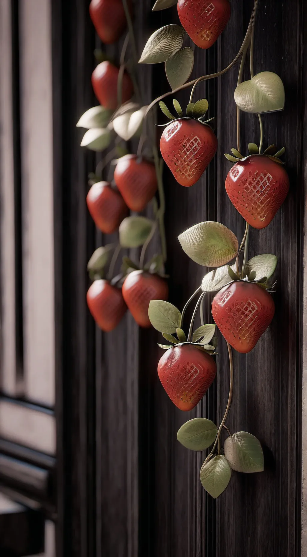 ai character: wall of strawberry background