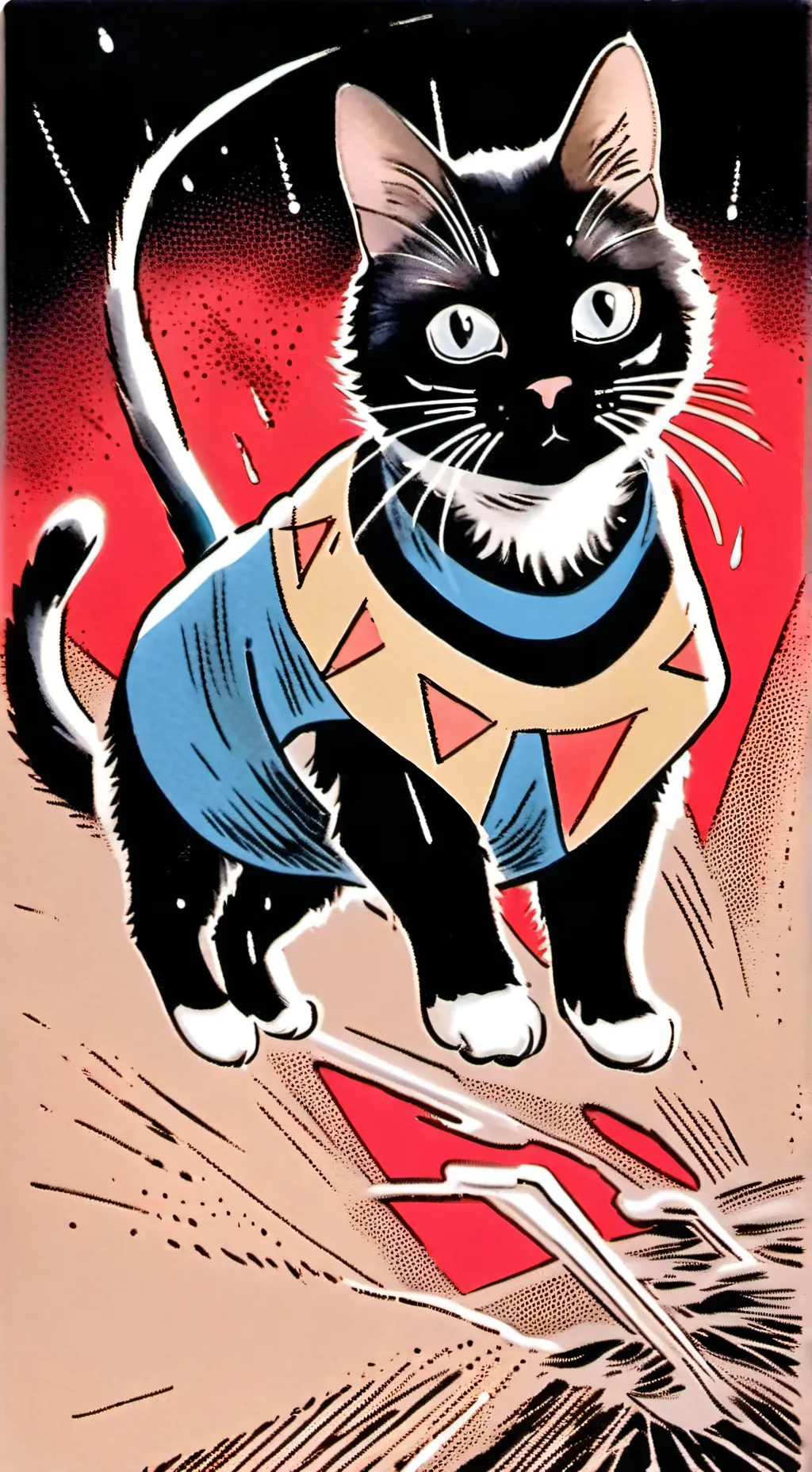 ai character: invinceble cat  background