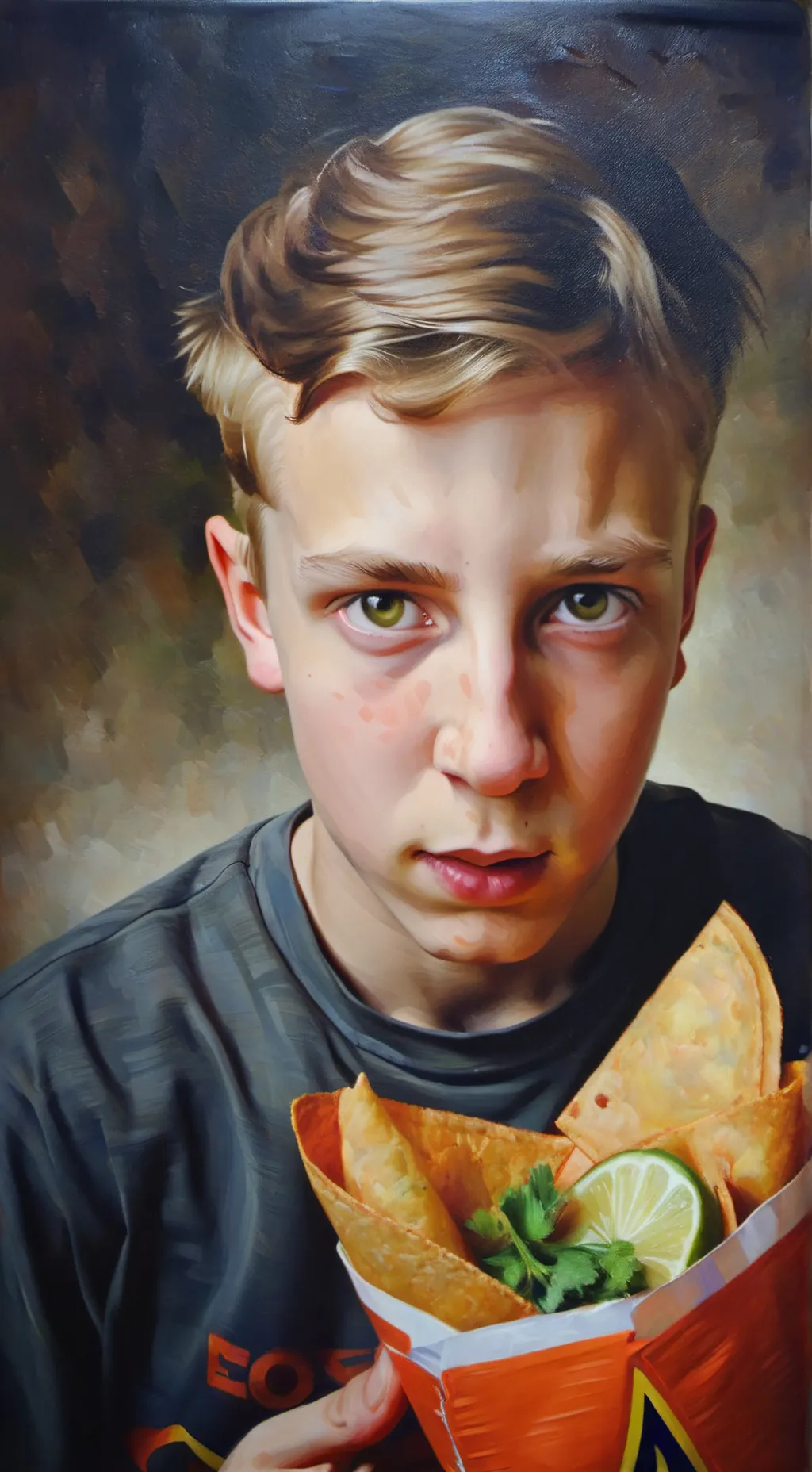 ai character: Dorito Boy background