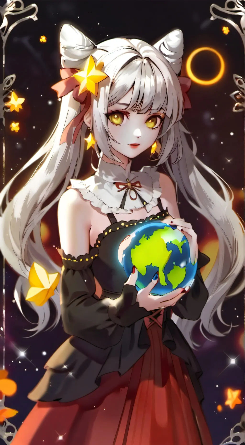 ai character: universe girl background