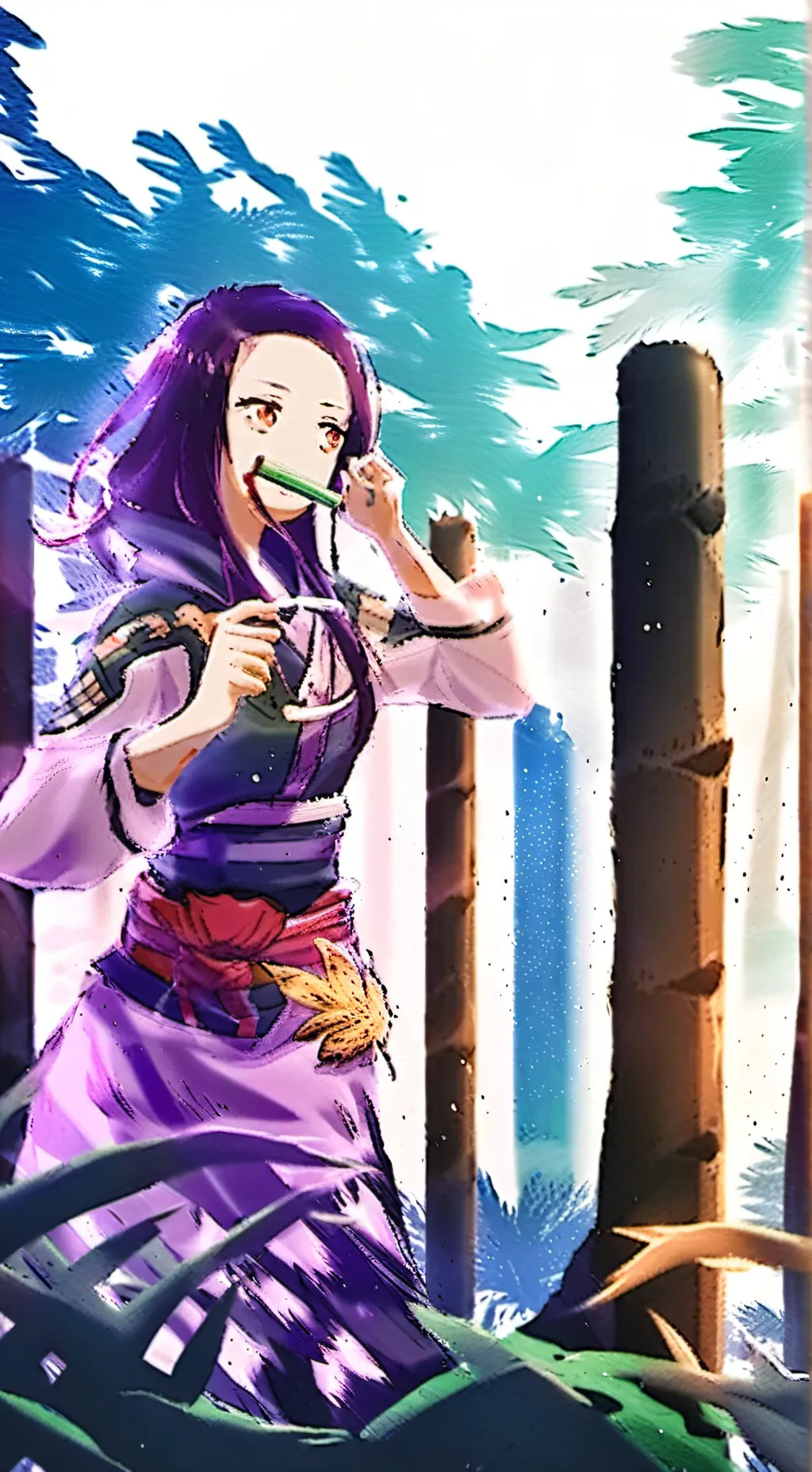 ai character: 🌸Nezuko 🌸 background