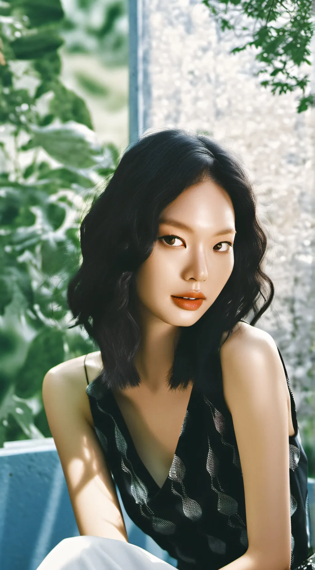 ai character: Kim Jennie.  background