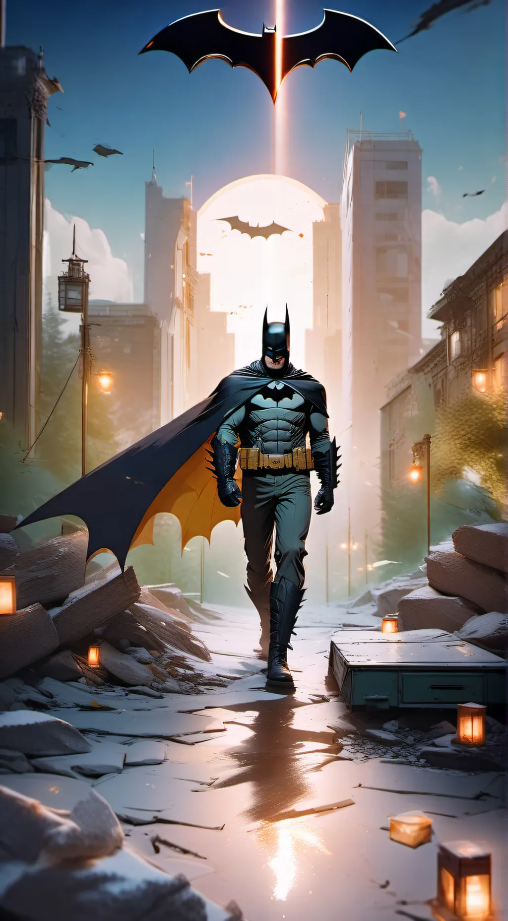 ai character: batman+avengers background