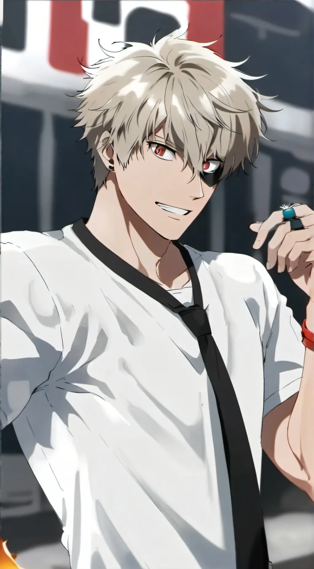 ai character: Katsuki Bakugo background