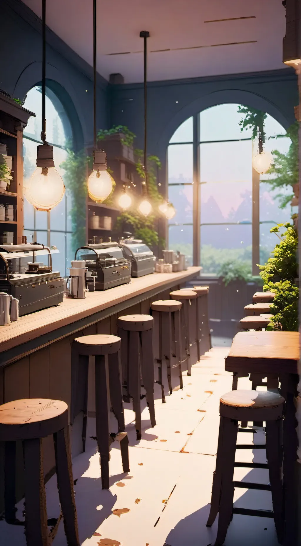ai character: Chill's Café background