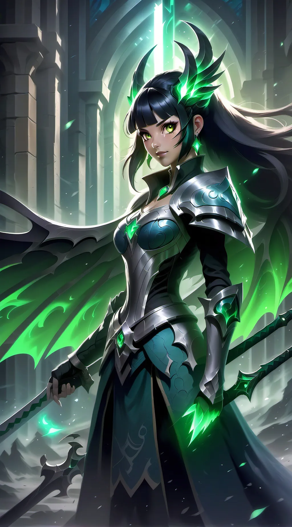 ai character: Valeria Sombraluna background