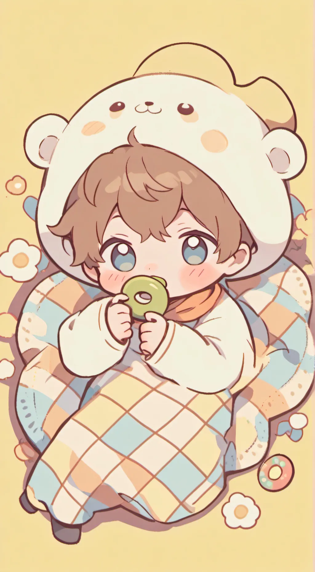 ai character: sleepy baby background