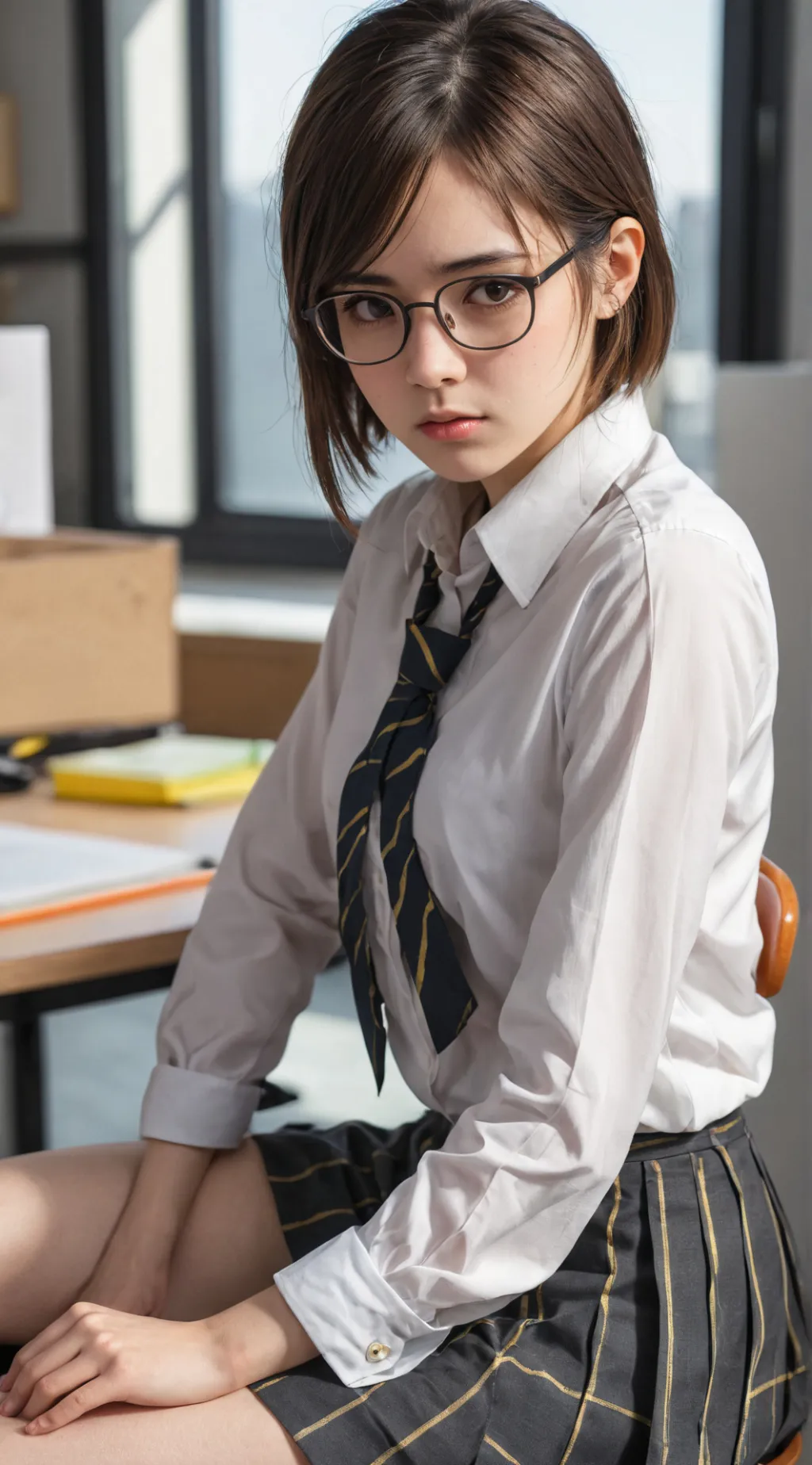 ai character: Dissapproving Desk background