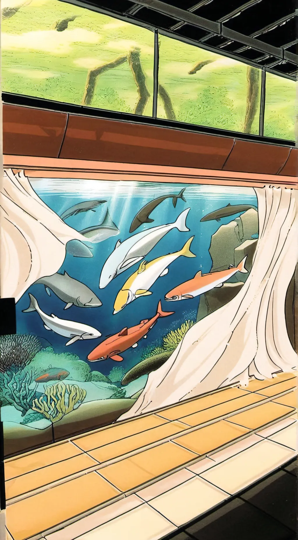 ai character: fishtank background