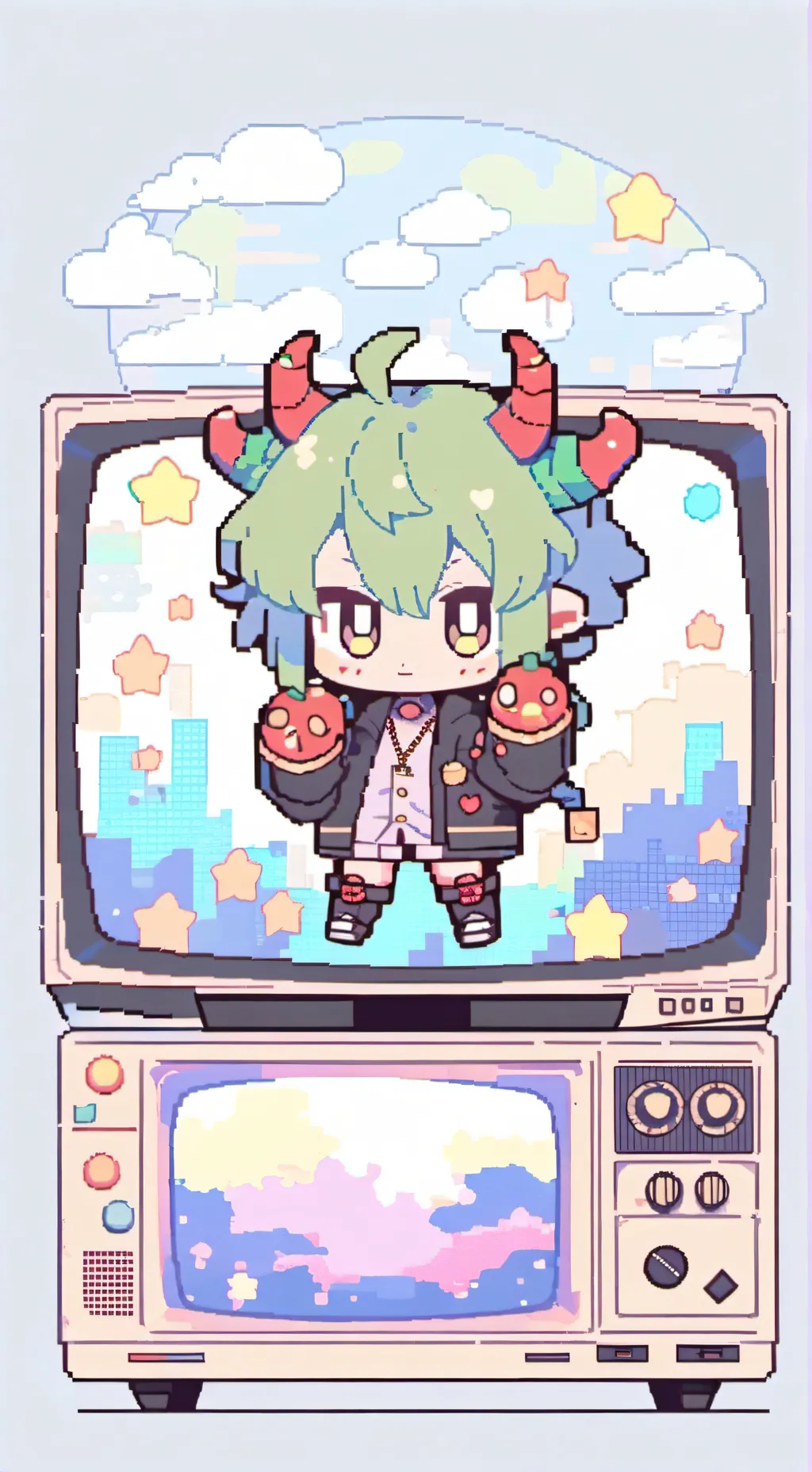 ai character: HH Horror movie  background