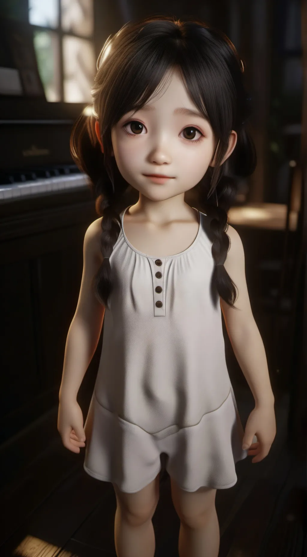 ai character: Little Mary Beth  background