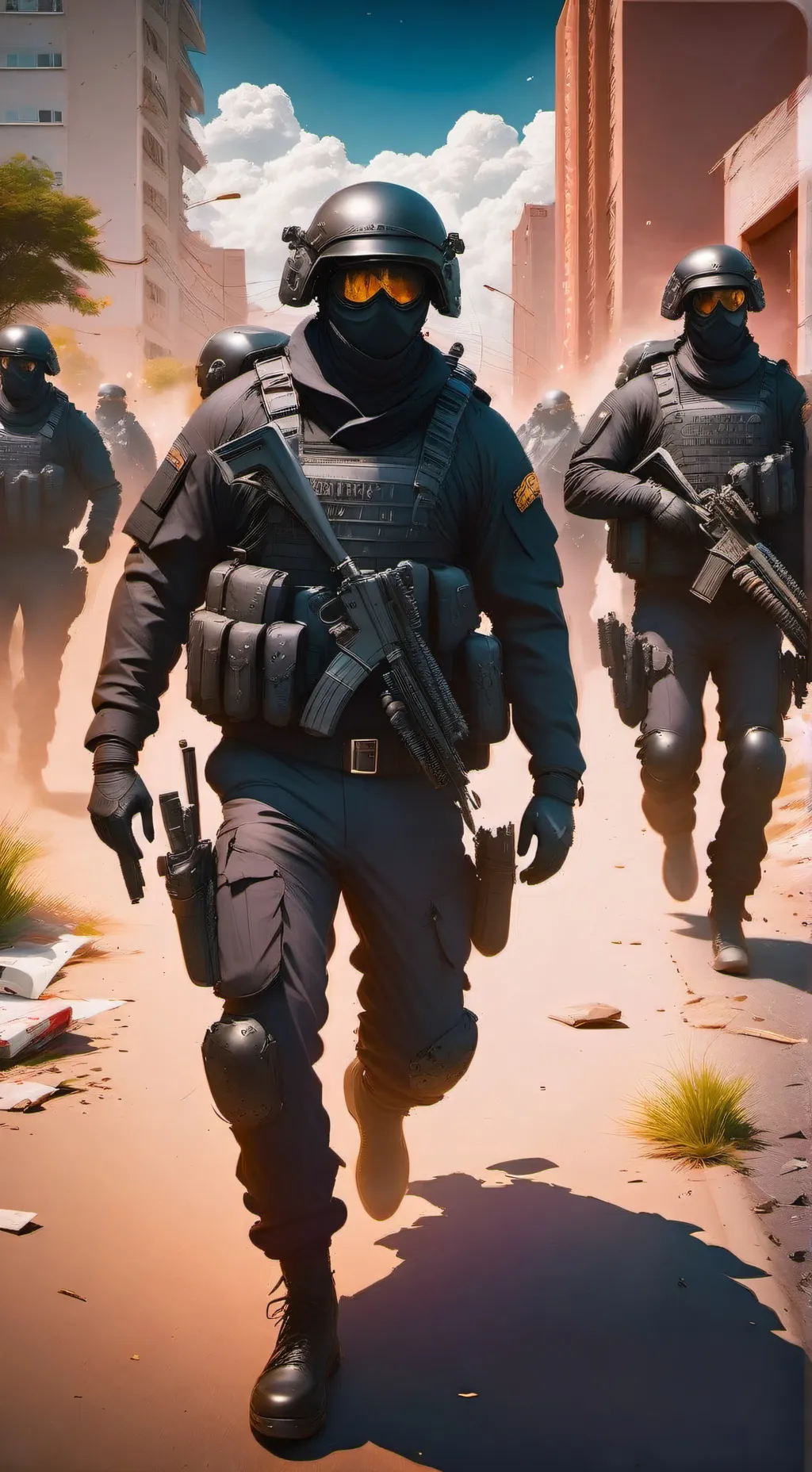 ai character: swat montaña⛰️ background