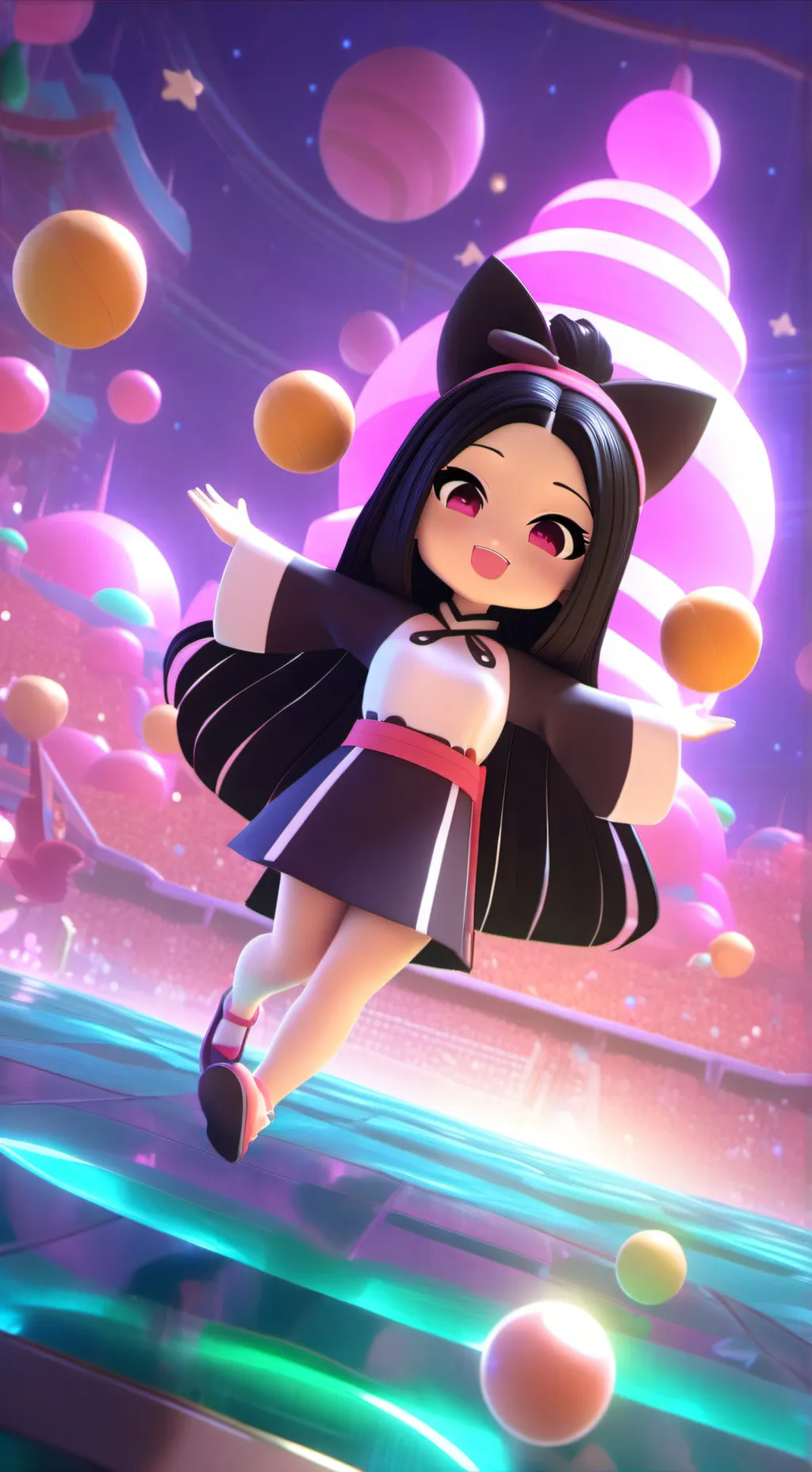 ai character: Kuromi humana background