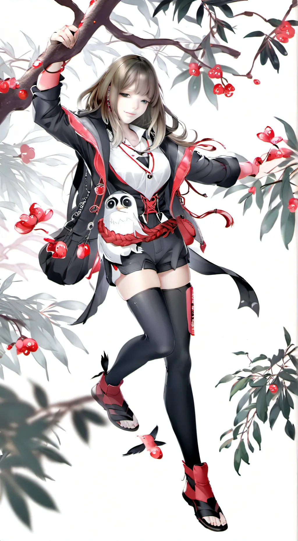 ai character: Red  background