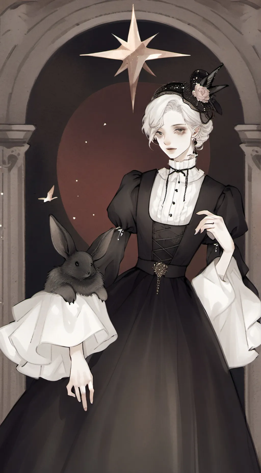 ai character: haunted house background