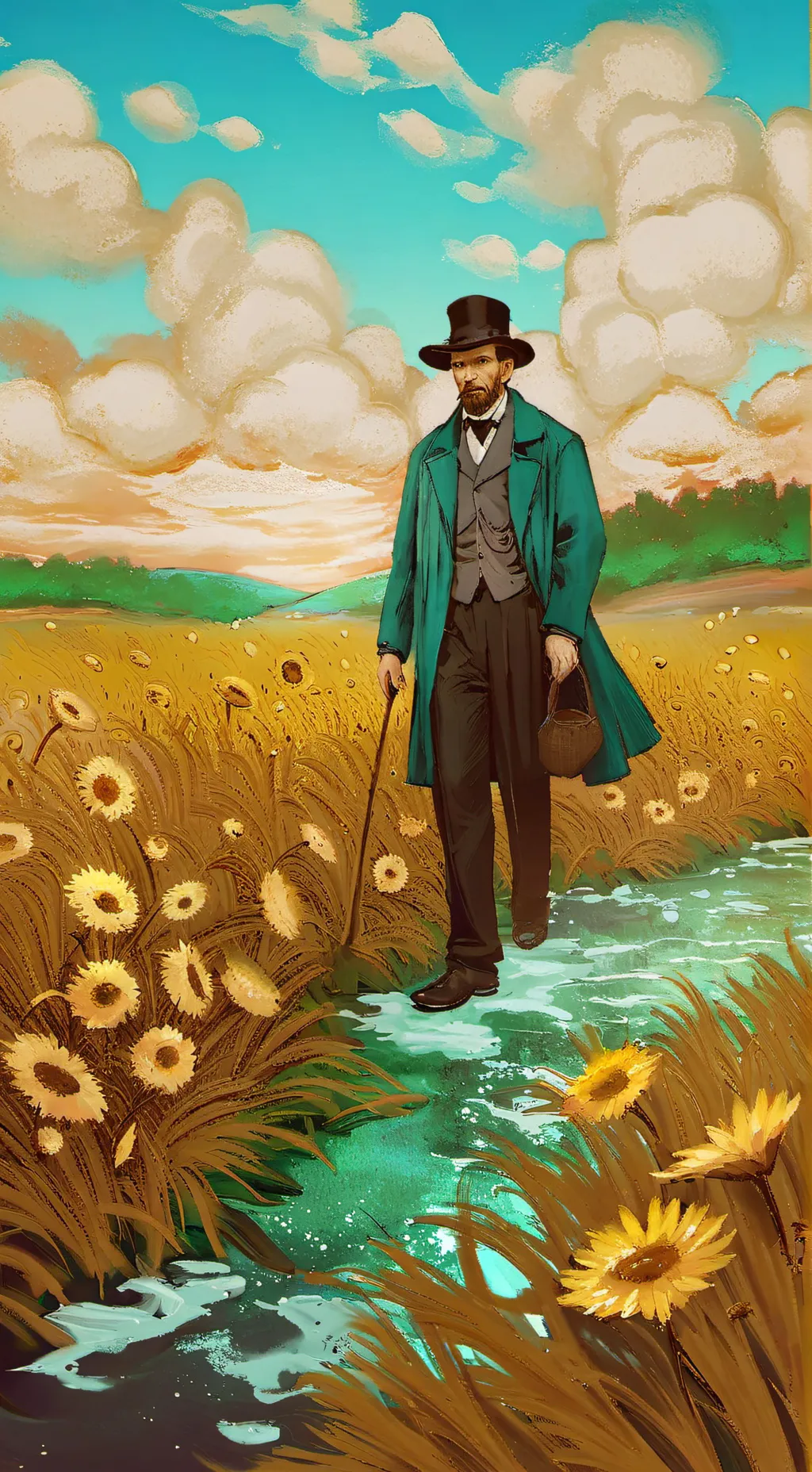 ai character: Vincent van Gogh  background