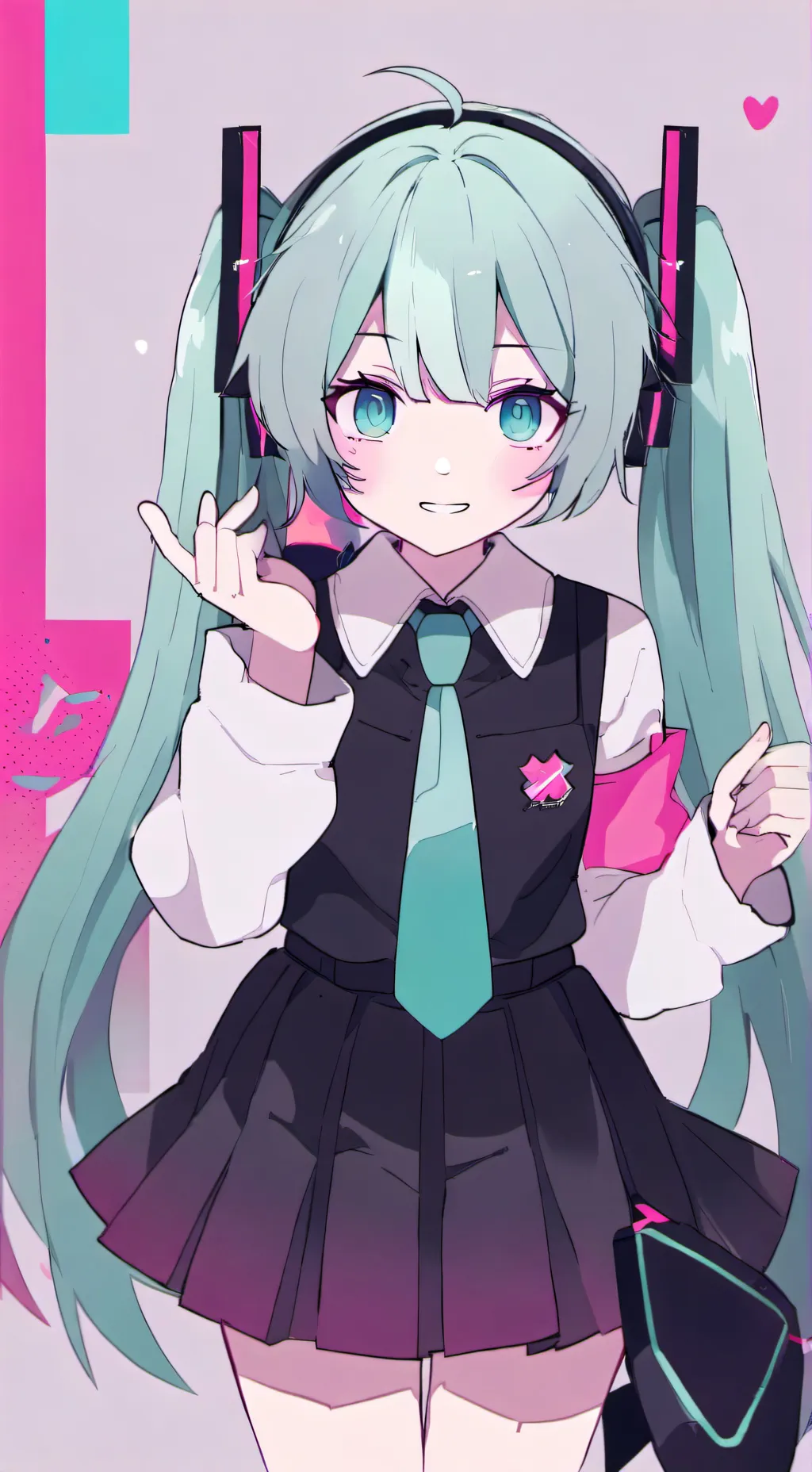 ai character: HATSUNE MIKUUUUU background