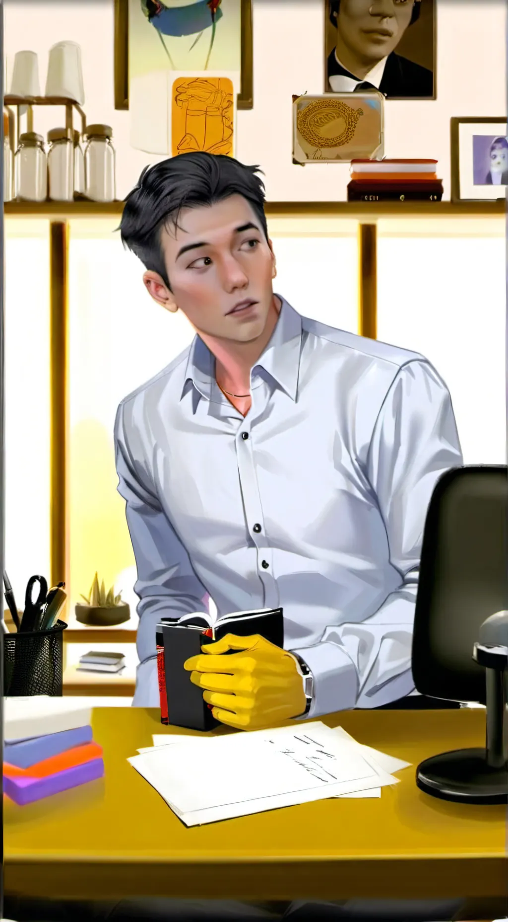 ai character: Steven he background